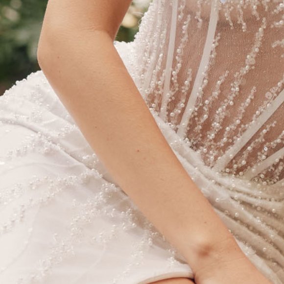 NEW LONG OFF SHOULDER SLEEVELESS SHEATH WEDDING GOWN WITH ZIPPER BACK JT2471LW - Picture 5 of 10